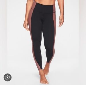 Athleta Colorblock SALUTATION ASYM 7/8 IN POWERVITA Leggings - Size XSP